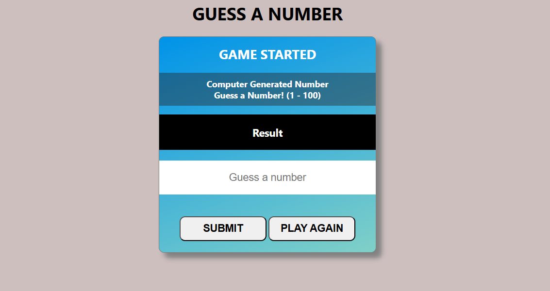 Number Guessing Game